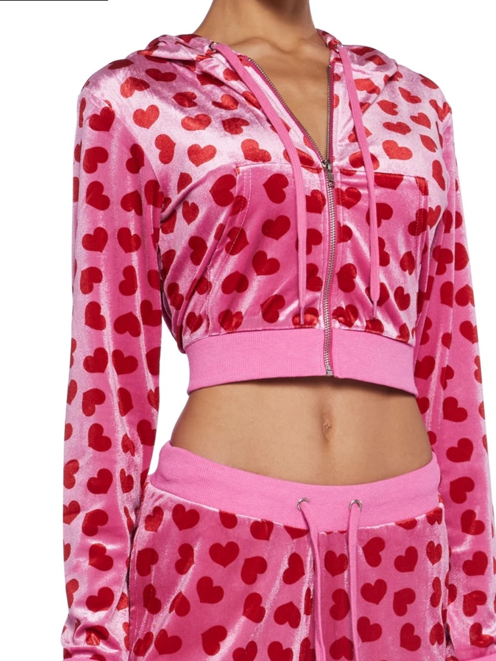 NWT Sugar Thrillz LOYAL MANEATER VELOUR TRACK JACKET 🩷❤️🩷